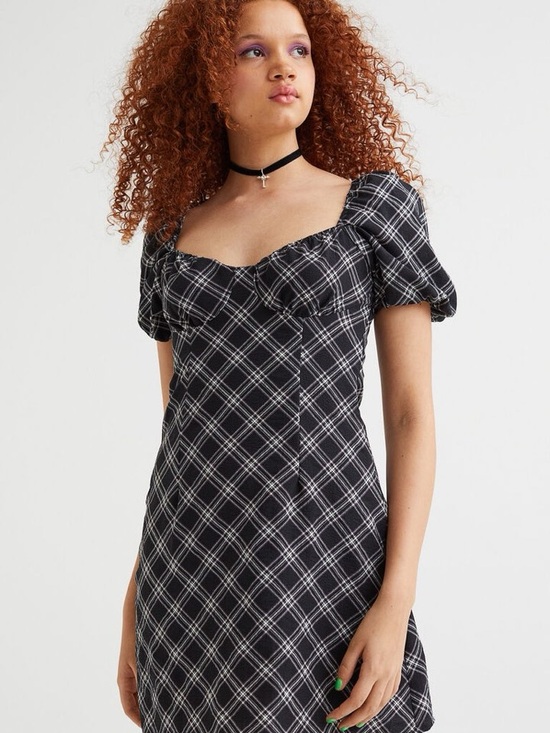 H&M Dresses & Skirts - H&M Black and White Plaid Mini Dress